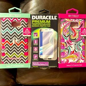 Bundle 2 Galaxy S*6 Protective Case+1~Duracell Premium Tempered Screen Protector